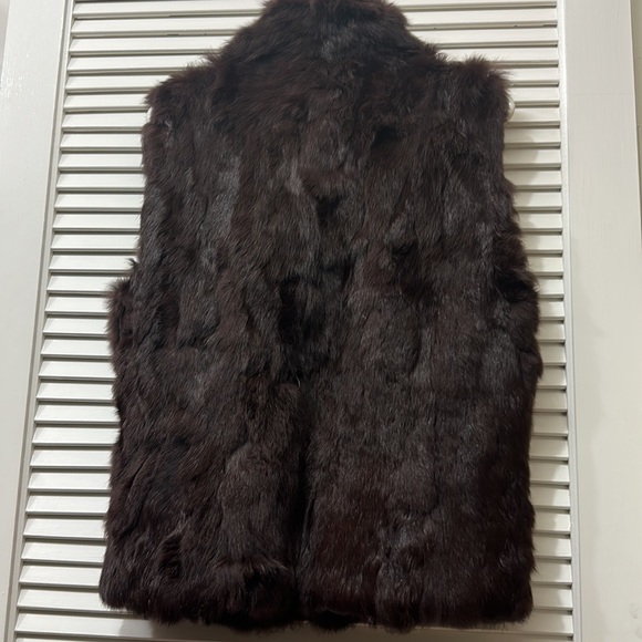Rabbit Fur Chocolate Brown Vest - Picture 2 of 6